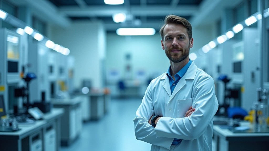 Wasserstoff-Brennstoffzelle in Laborumgebung, grüne Technologie-Innovation, wissenschaftliche Ausrüstung