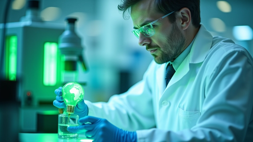 Laborausrüstung mit grünen Materialien, Forschungseinrichtung für nachhaltige Technologie, wissenschaftliche Experimente