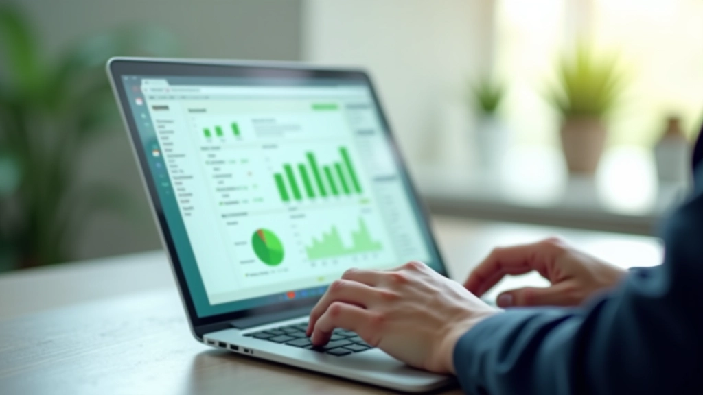 Statistik-Dashboard mit Balkendiagrammen grüner Technologie-Patente, digitale Datenvisualisierung auf Bildschirm