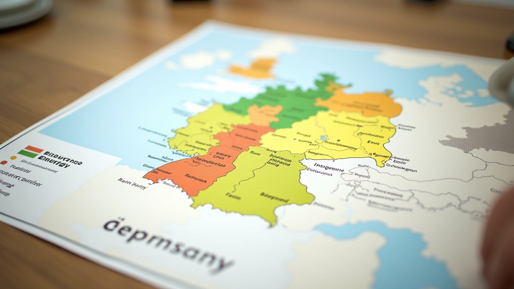 Karte Deutschlands mit farblich gekennzeichneten Regionen zur Darstellung des Anteils erneuerbarer Energien, Legende mit Prozentangaben